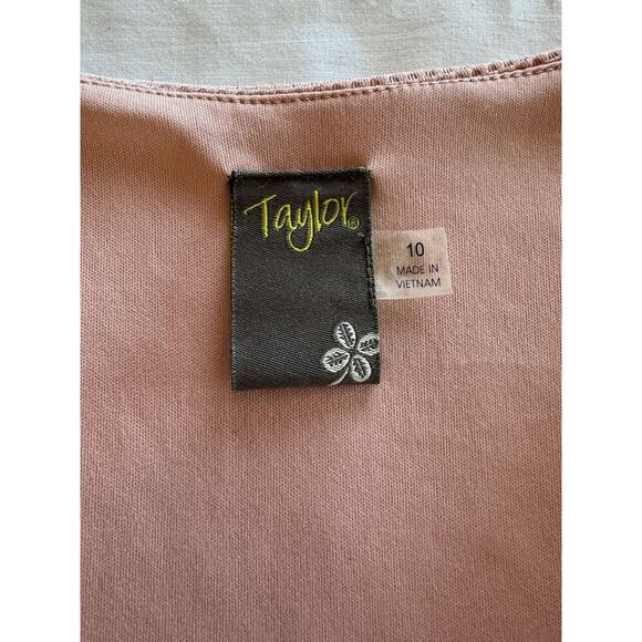 NWT Taylor Neiman Marcus Women's Blush Pink Sparkle Sz 10 Dress Flutter Sleeve - Picture 6 of 12